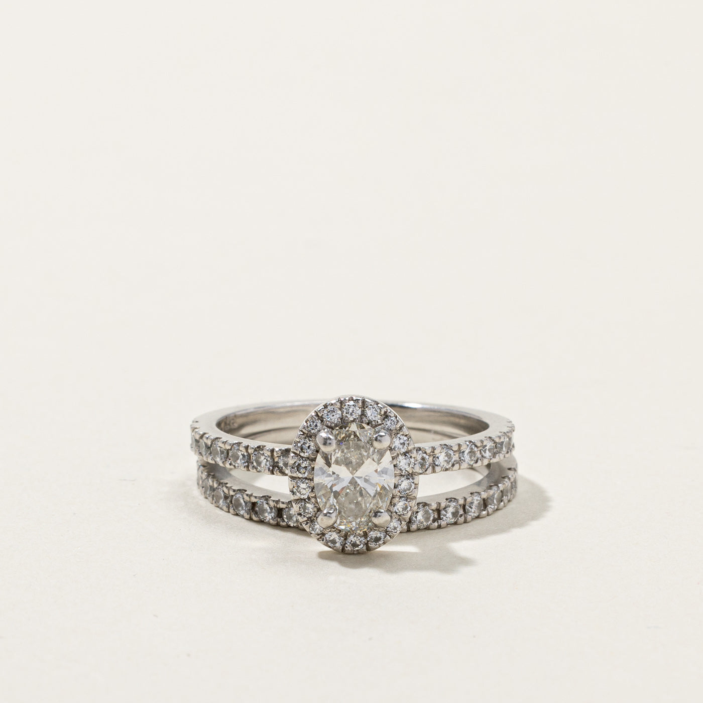 GIA Certified Halo Diamond Engagement Ring Set | 0.70 VS2 G | 0.69ctw | SZ 7 |