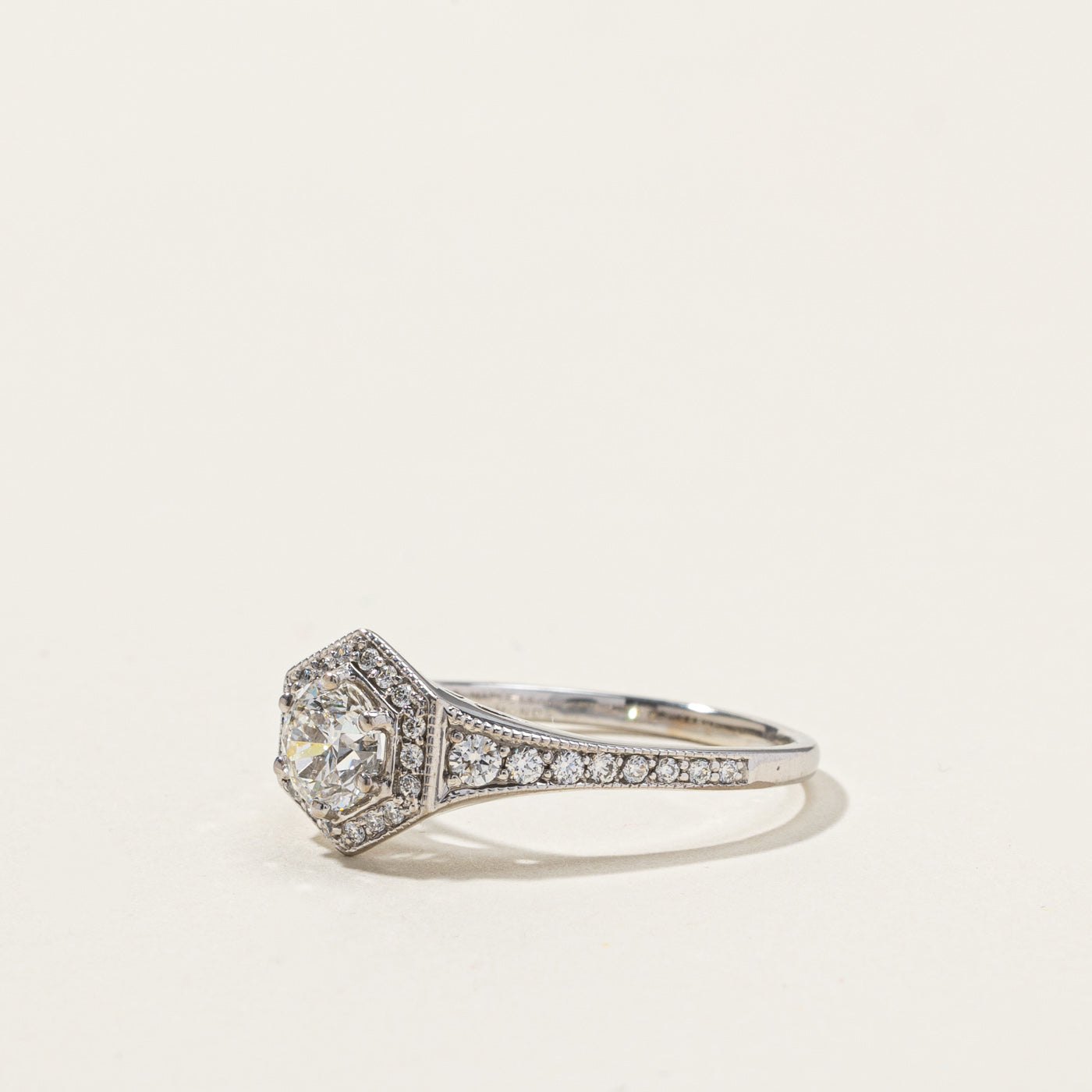 GIA Certified Halo Diamond Engagement Ring | 0.72ct VS1 G | 0.28ctw | SZ 6 |