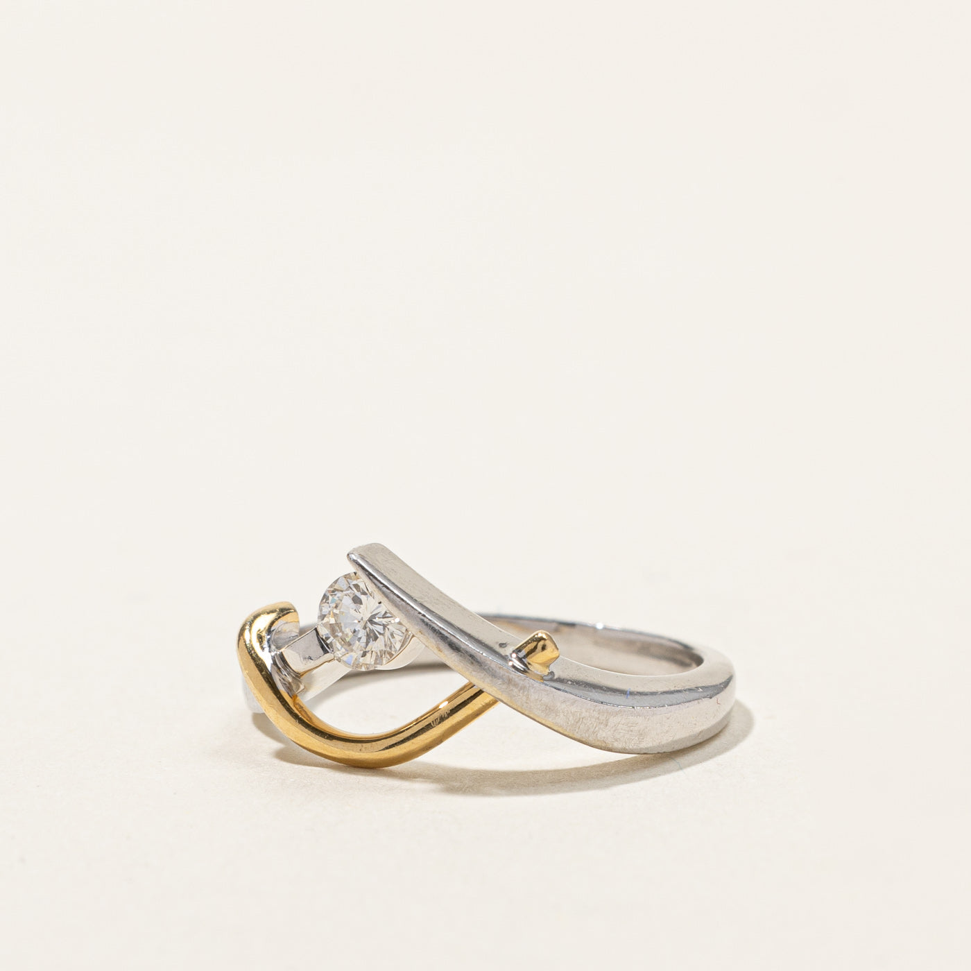 Bypass Diamond Two Tone Ring | 0.18ct | SZ 5 |