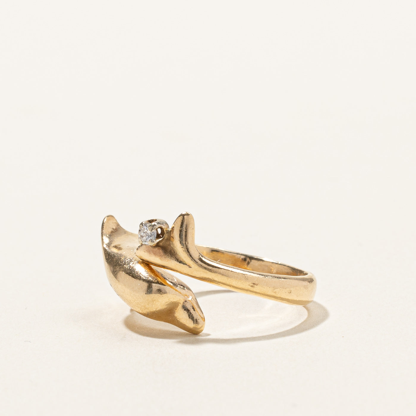 Dolphin Diamond Wrap Ring | 0.04ct | SZ 6 |