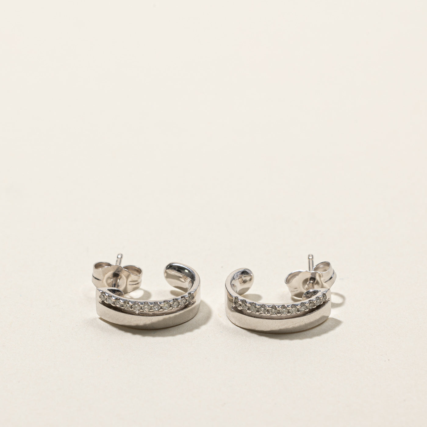Diamond Semi Huggie Earrings | 0.12ctw |