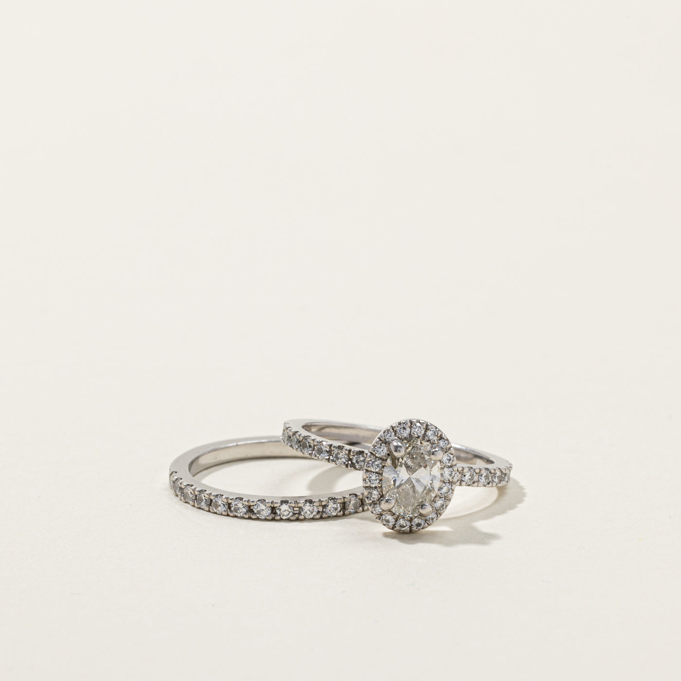 GIA Certified Halo Diamond Engagement Ring Set | 0.70 VS2 G | 0.69ctw | SZ 7 |