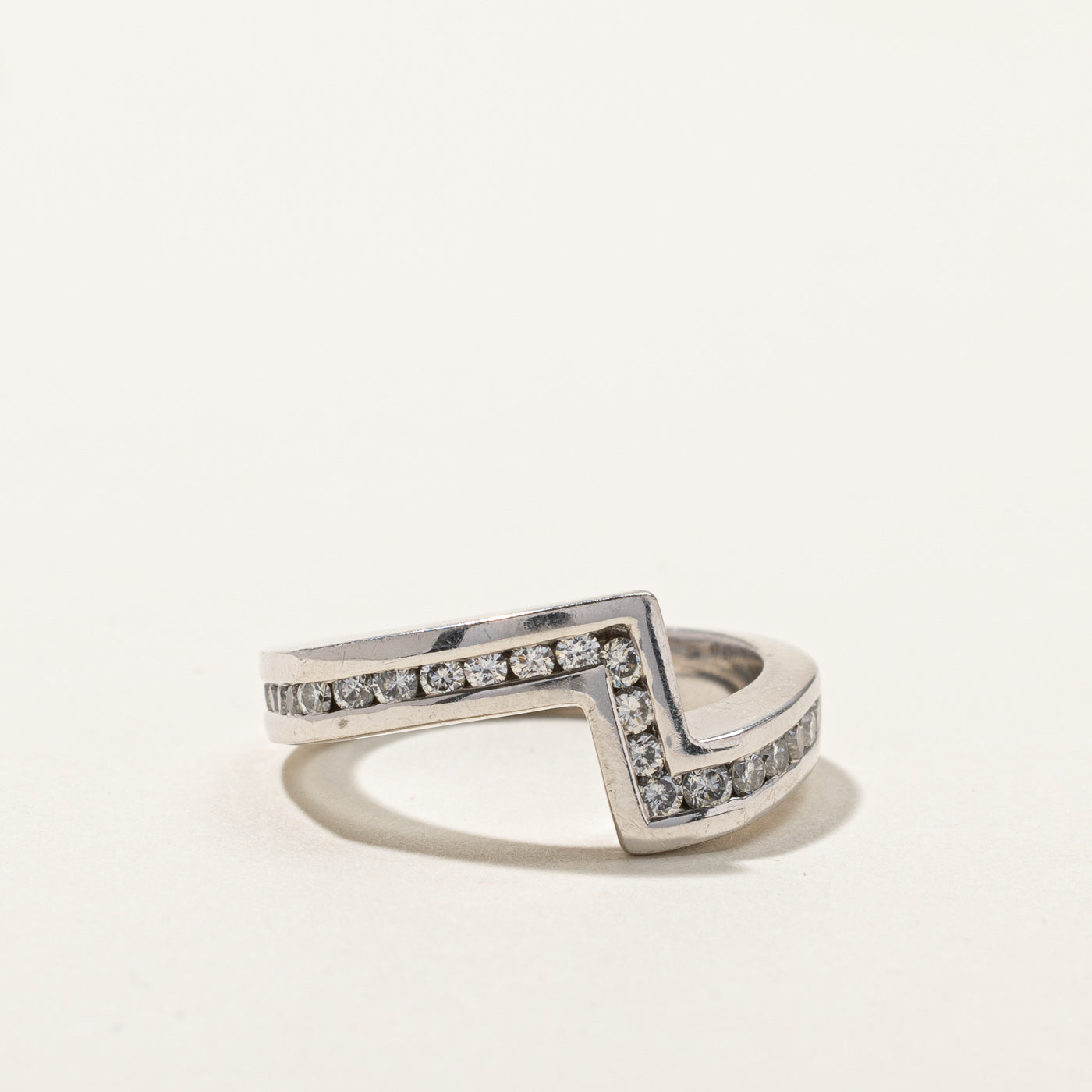 Channel Diamond Offset Ring | 0.48ctw | SZ 6.75 |