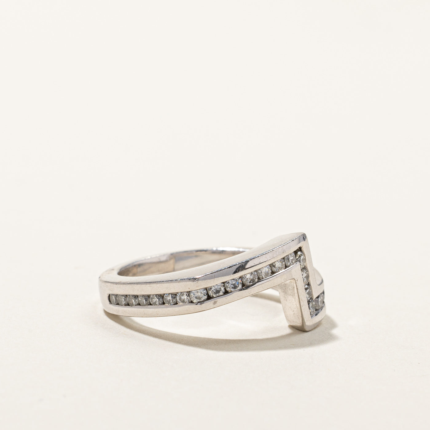 Channel Diamond Offset Ring | 0.48ctw | SZ 6.75 |