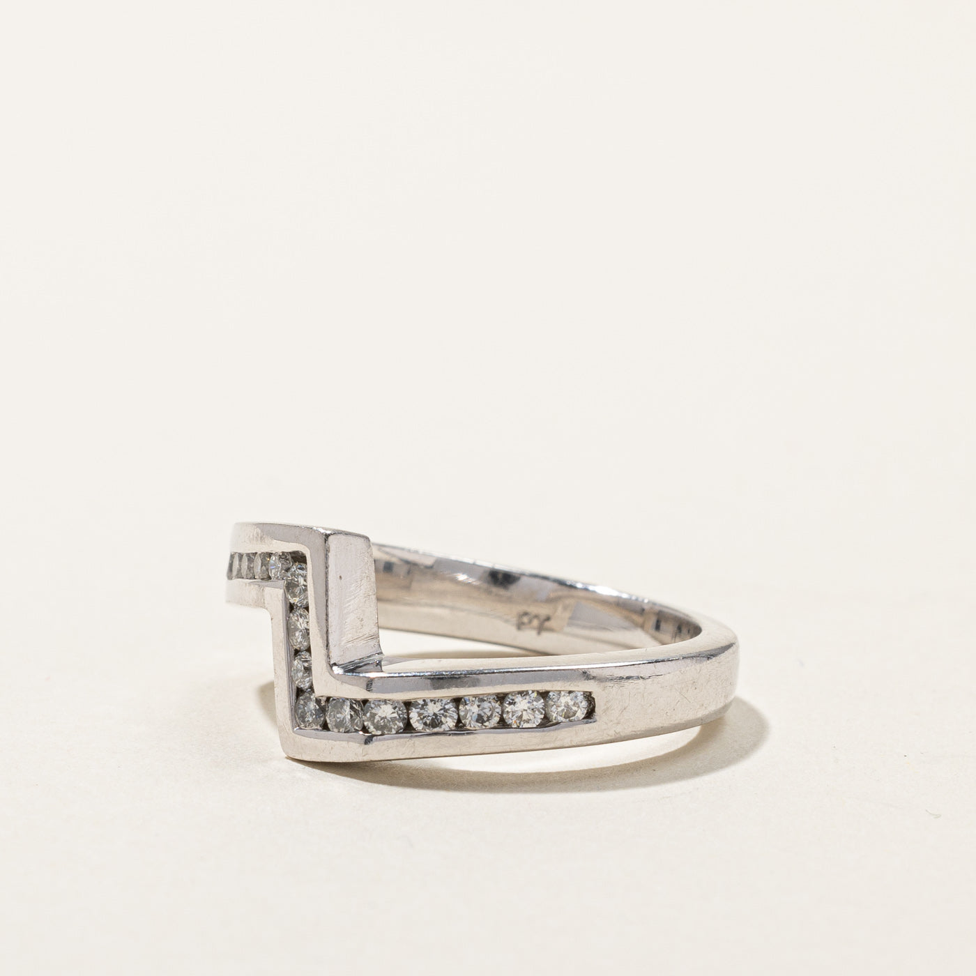 Channel Diamond Offset Ring | 0.48ctw | SZ 6.75 |