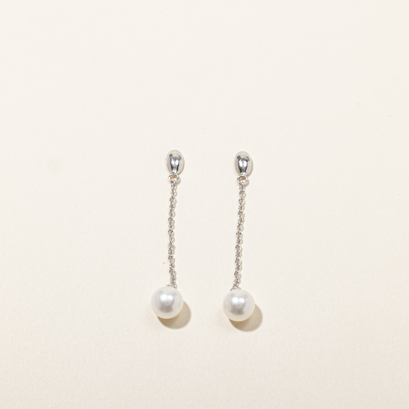 Pearl & Diamond Dangle Earrings | 0.06ctw |