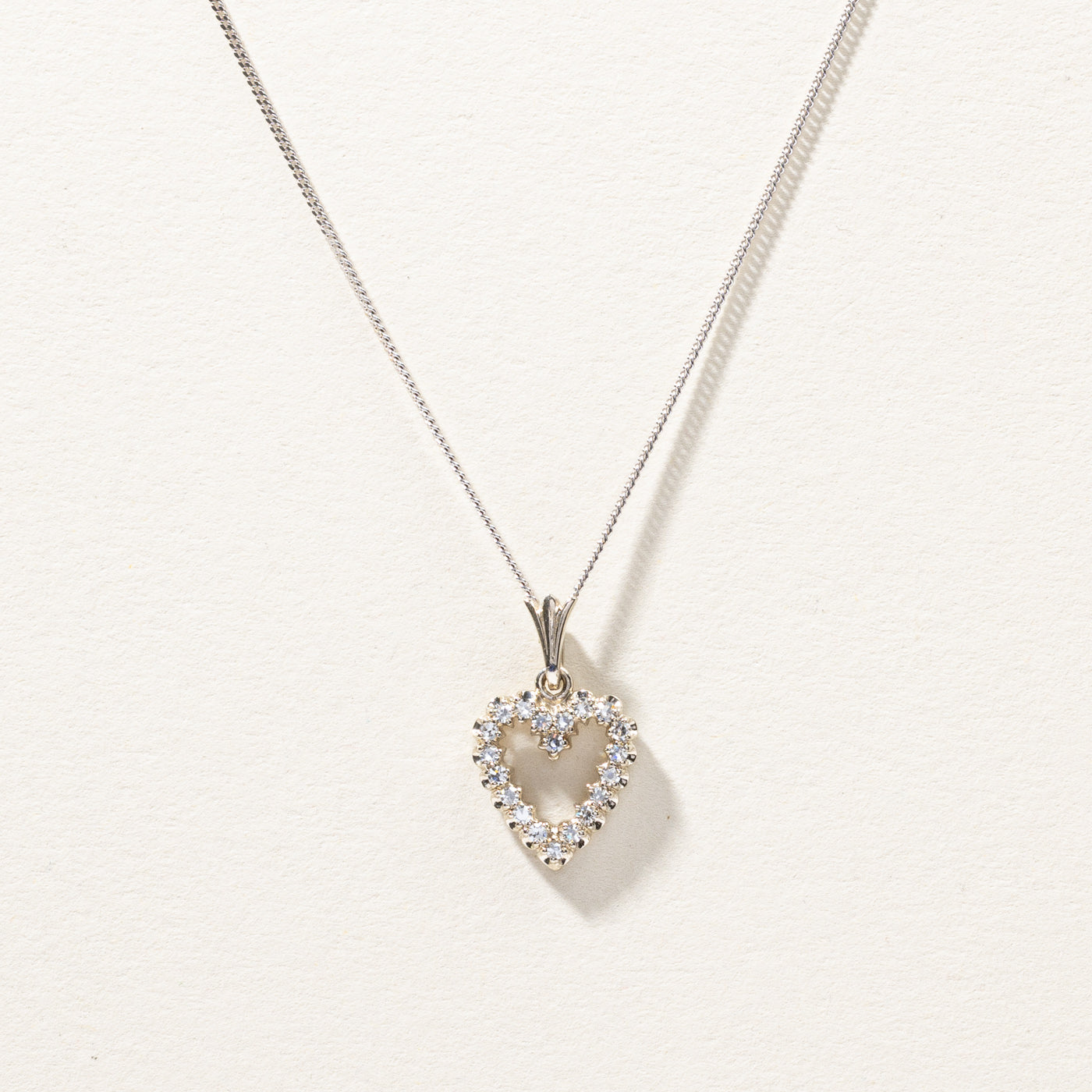 Diamond Heart Pendant Necklace | 0.20ctw | 15"|