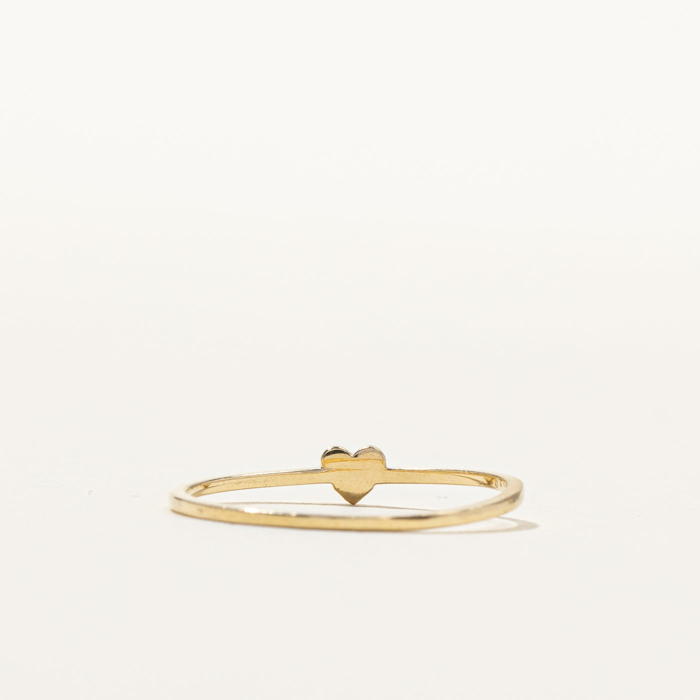 Diamond Heart Design Gold Ring | 0.01ct | SZ 7 |