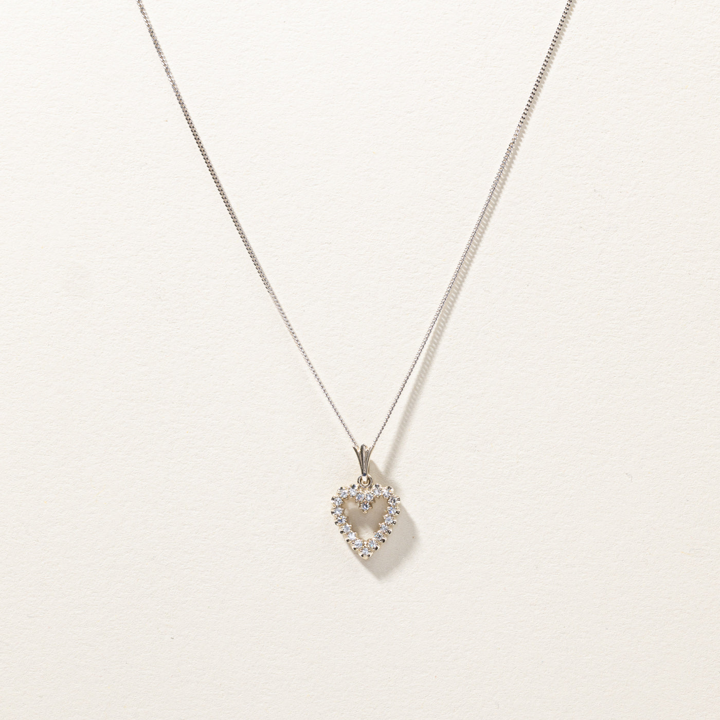 Diamond Heart Pendant Necklace | 0.20ctw | 15"|