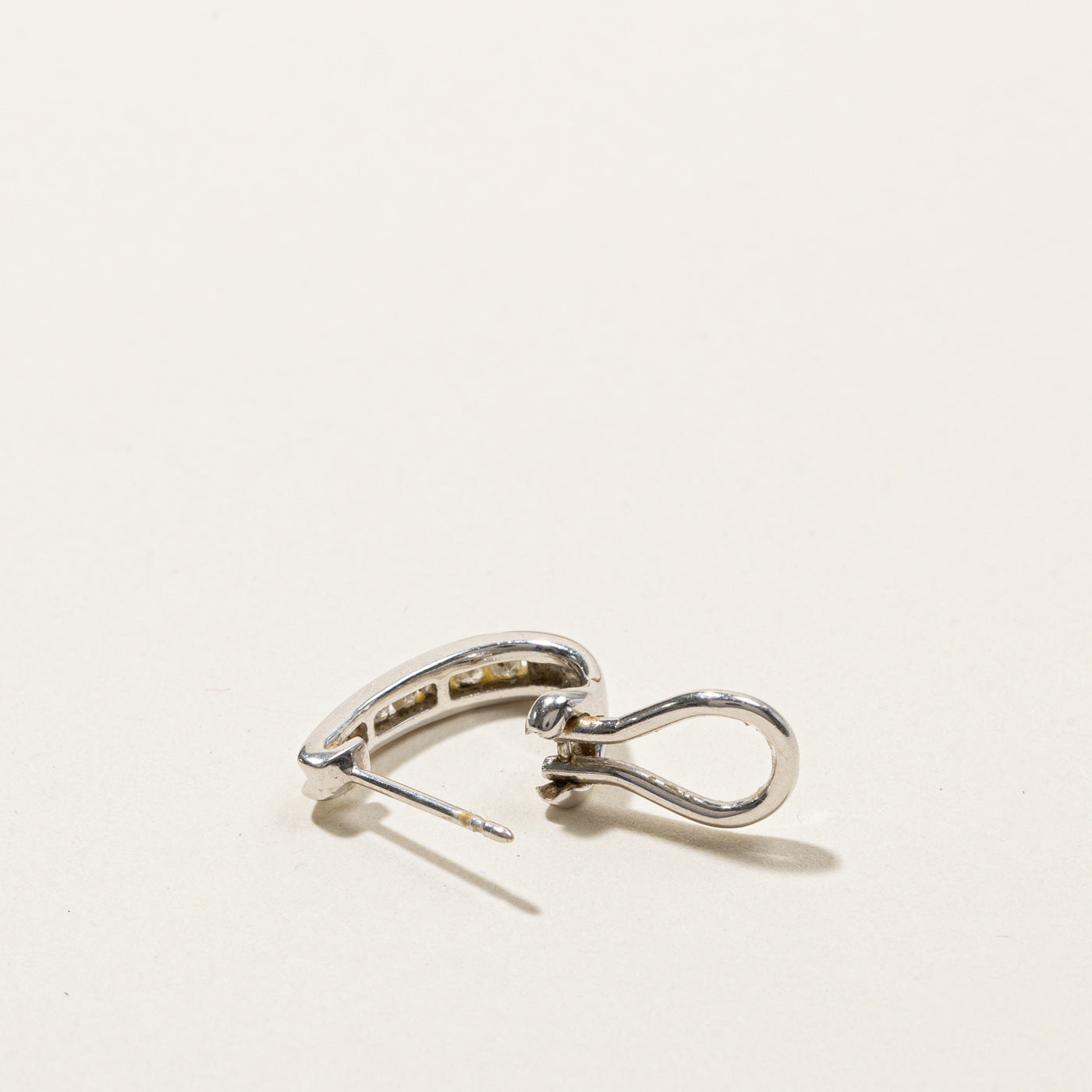 Channel Set Diamond Huggie Earrings | 0.16ctw |