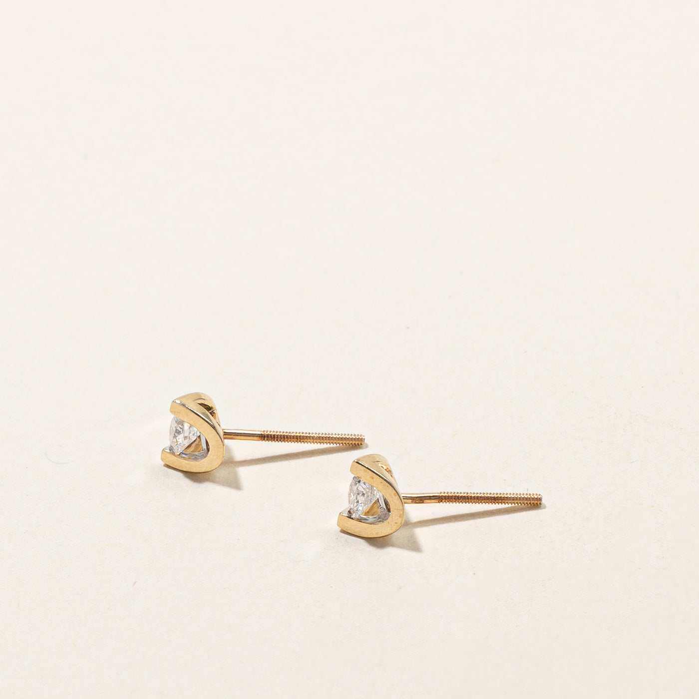 Boucles d'oreilles puces en diamant serti tension | 0,20 ct |
