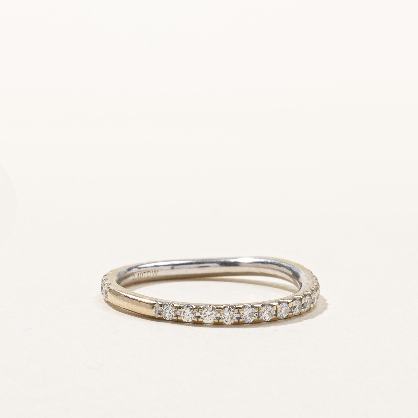 Pave Diamond Semi Eternity Contour Band | 0.40ctw | SZ 6 |