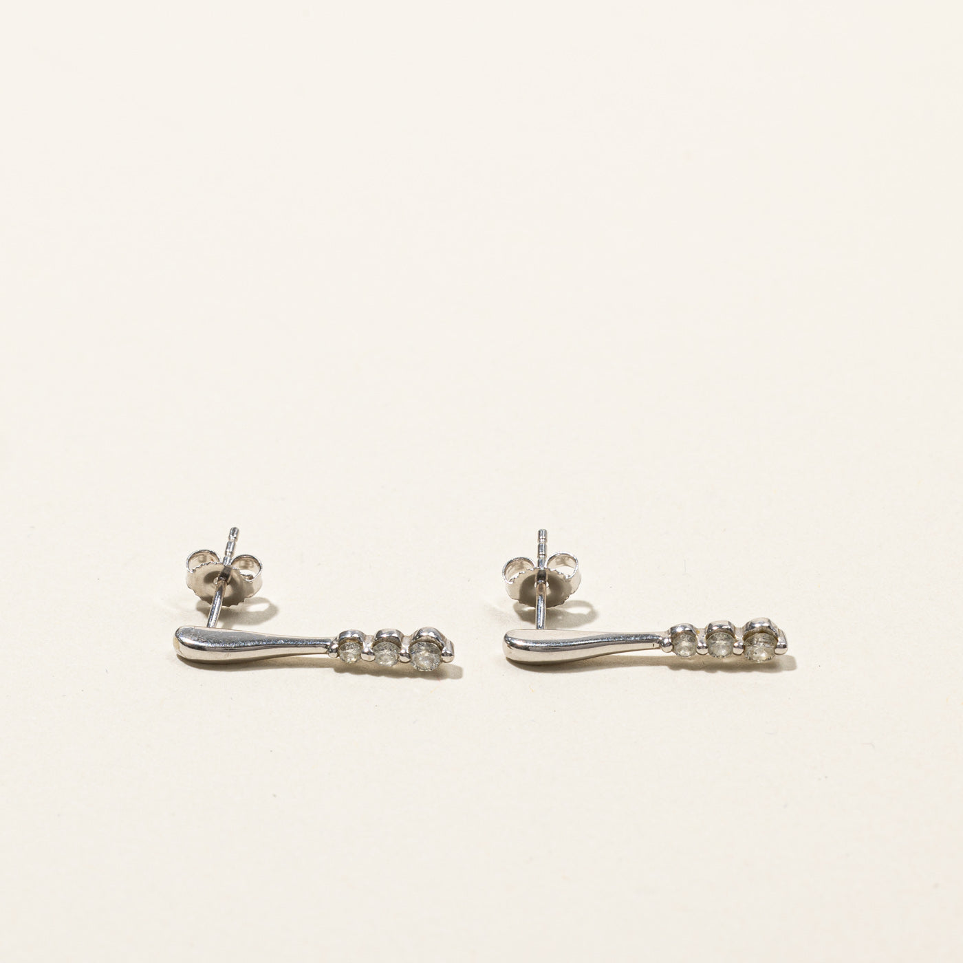 Three Stone Diamond Hanging Earrings | 0.20ctw |
