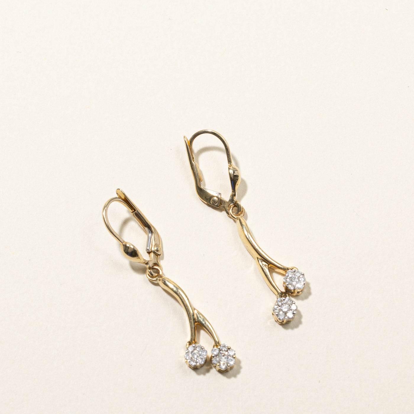 Cluster Diamond Dangle Earrings | 0.30ctw |