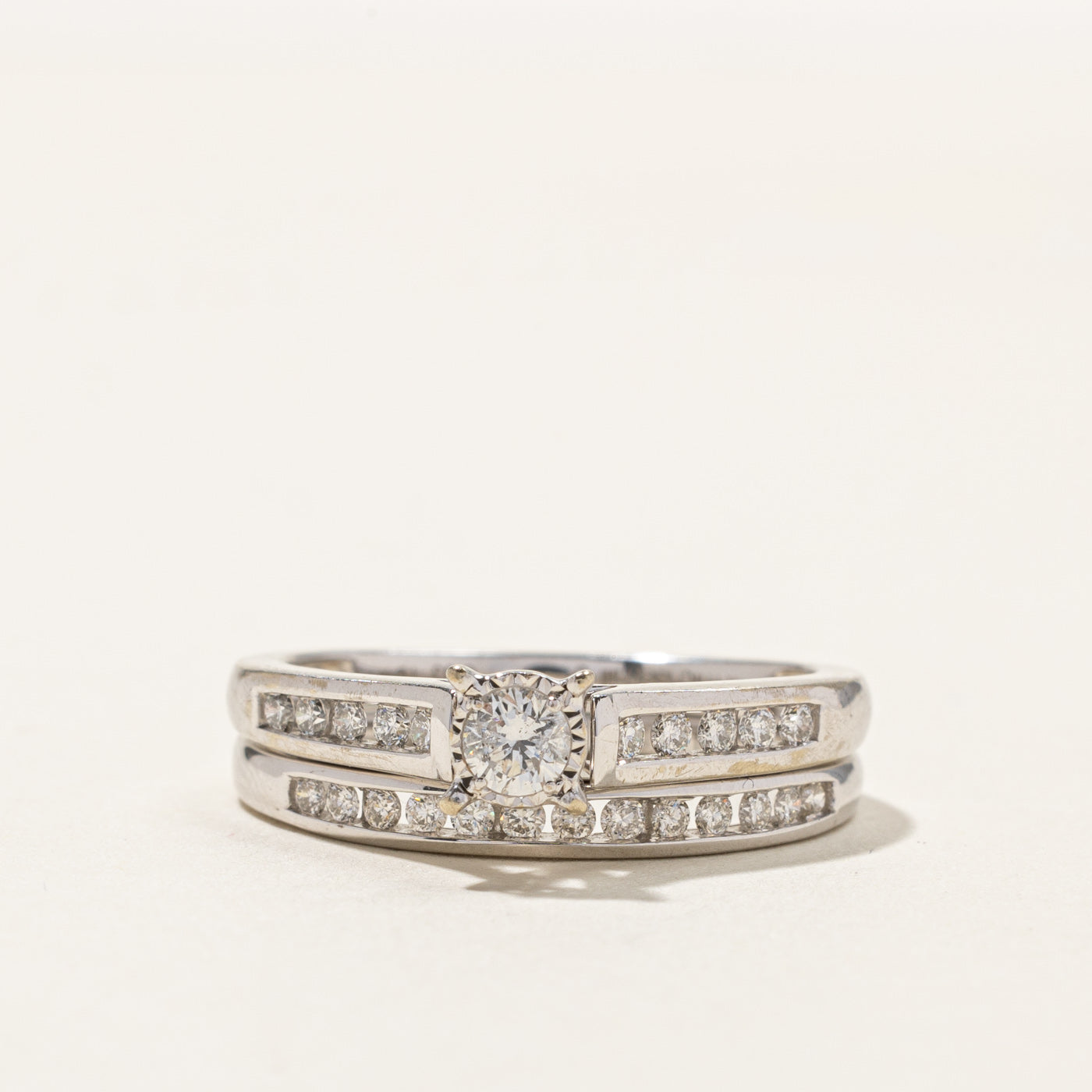Channel Set Diamond Wedding Set | 0.50ctw | SZ 7.5 |