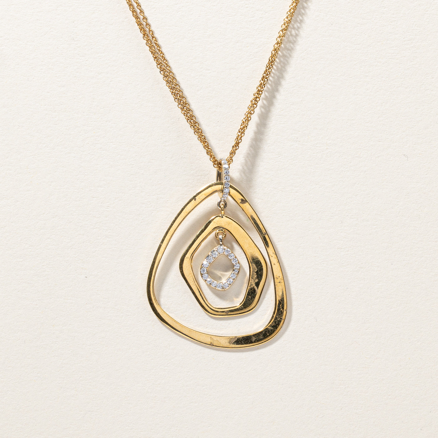 Textured Diamond Pendant Necklace | 0.30ctw |16"|