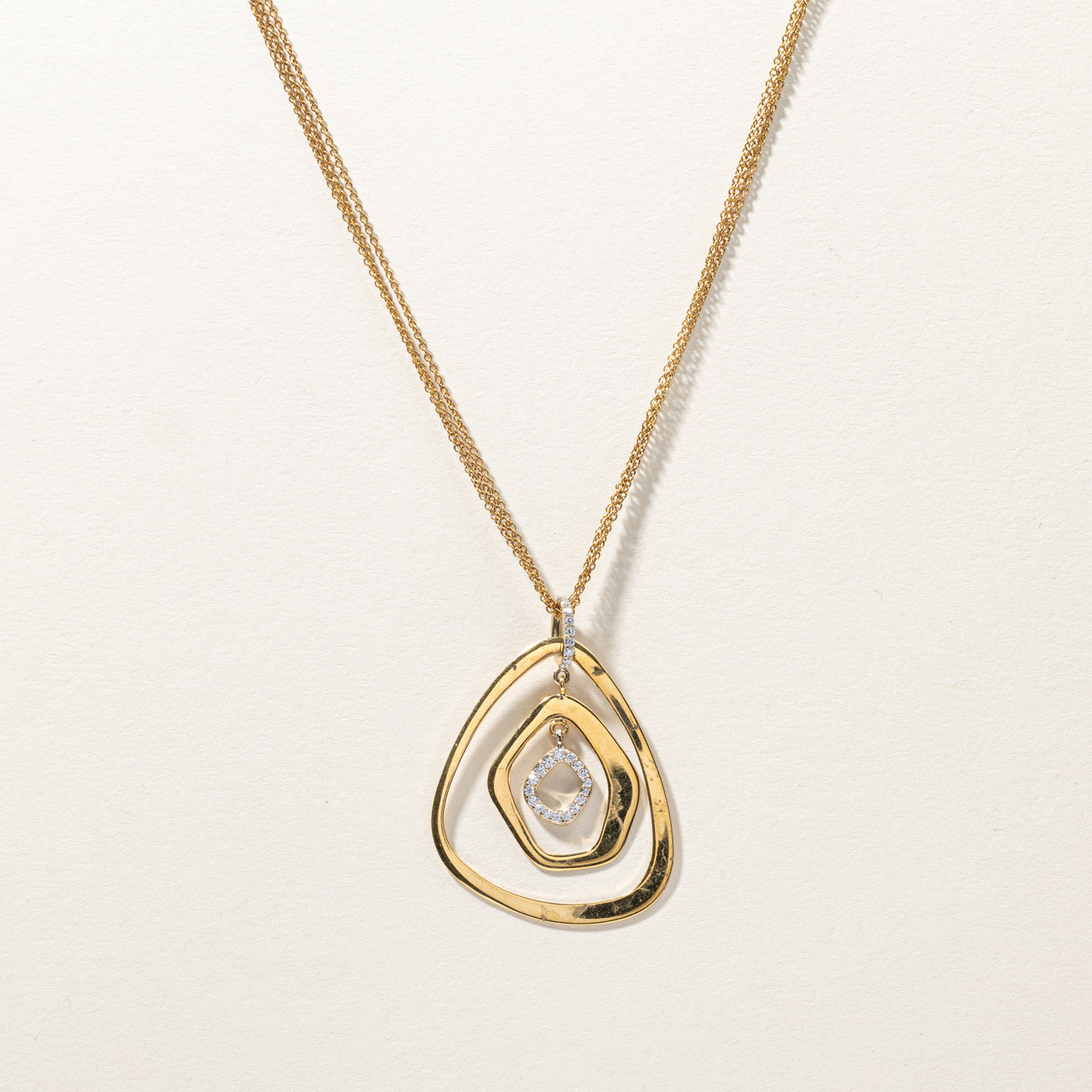 Textured Diamond Pendant Necklace | 0.30ctw |16"|