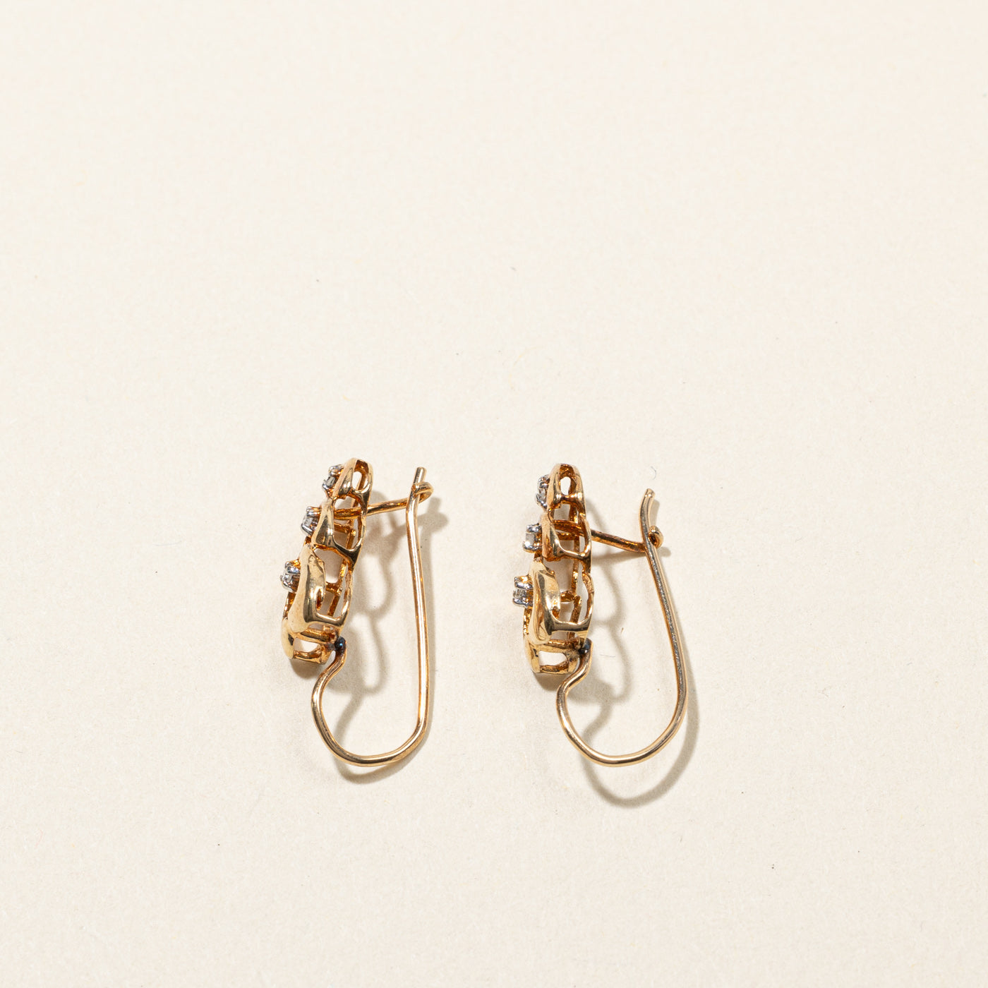 Triple Heart Diamond Earrings | 0.03ctw |