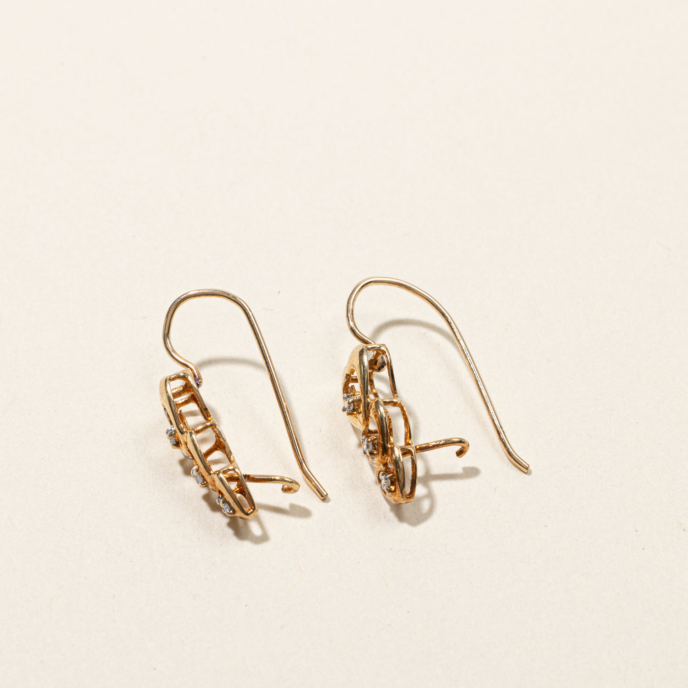 Triple Heart Diamond Earrings | 0.03ctw |