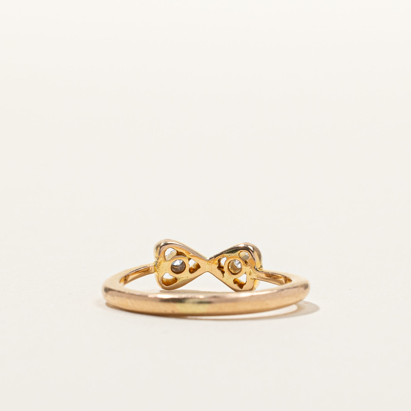 Diamond Bow Design Gold Ring | 0.04ctw | SZ 6.25 |