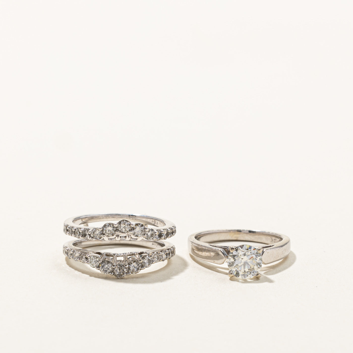 Prong Set Diamond Wedding Ring Set | 1.69ctw | SZ 5.75 |