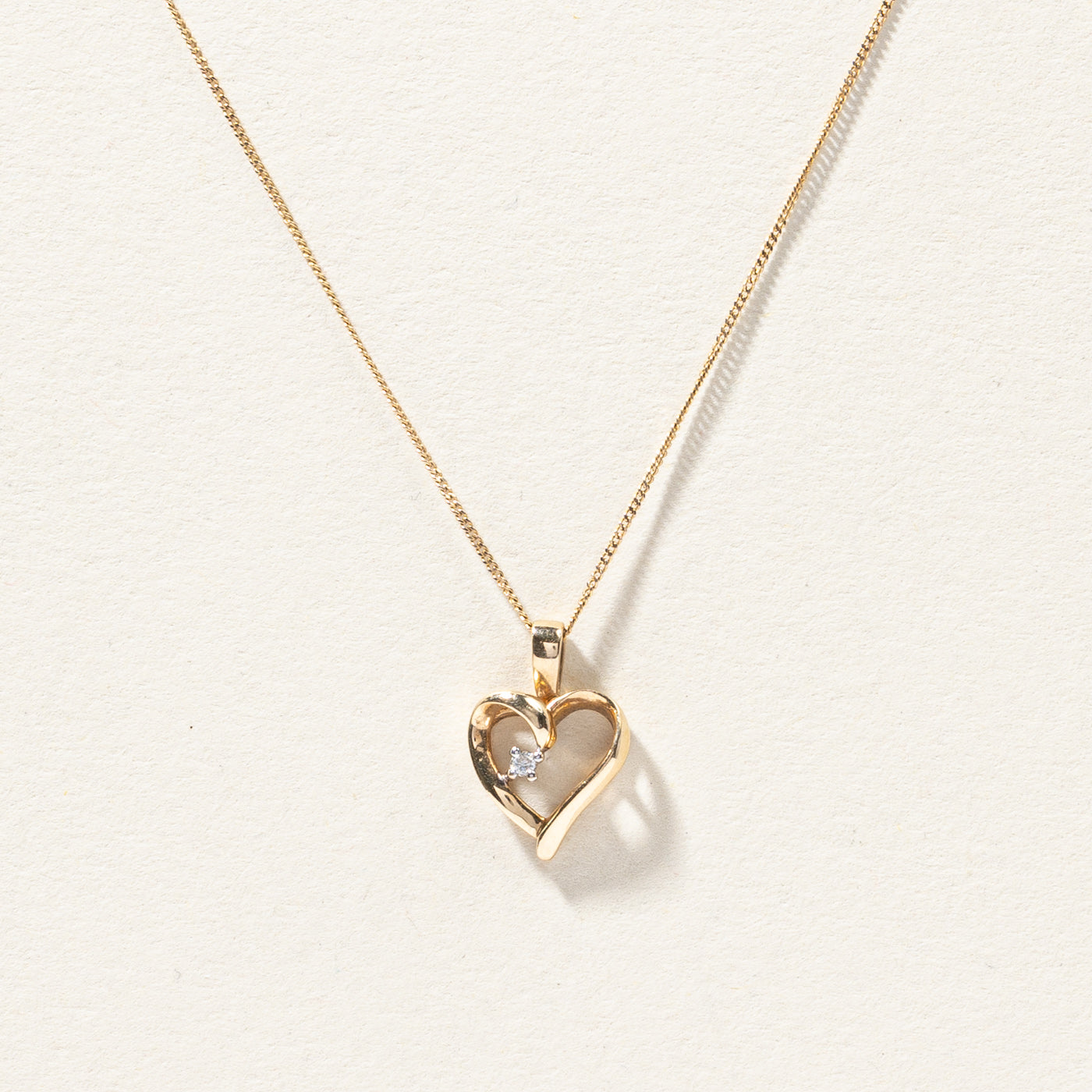 Diamond Heart Pendant Necklace | 0.02ct | 18"|