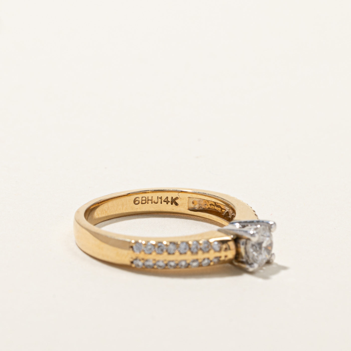 Solitaire with Accents Diamond Ring | 0.58ctw | SZ 6 |