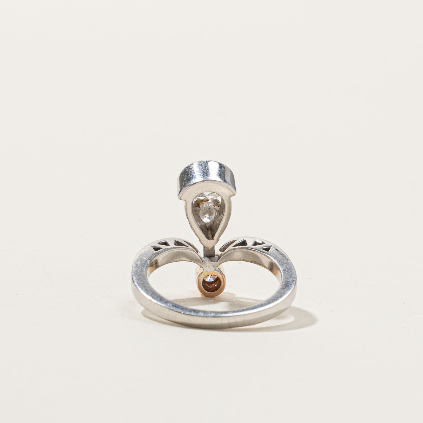 Diamond Drop Two Tone Gold Ring | 1.06ctw | SZ 5.75 |