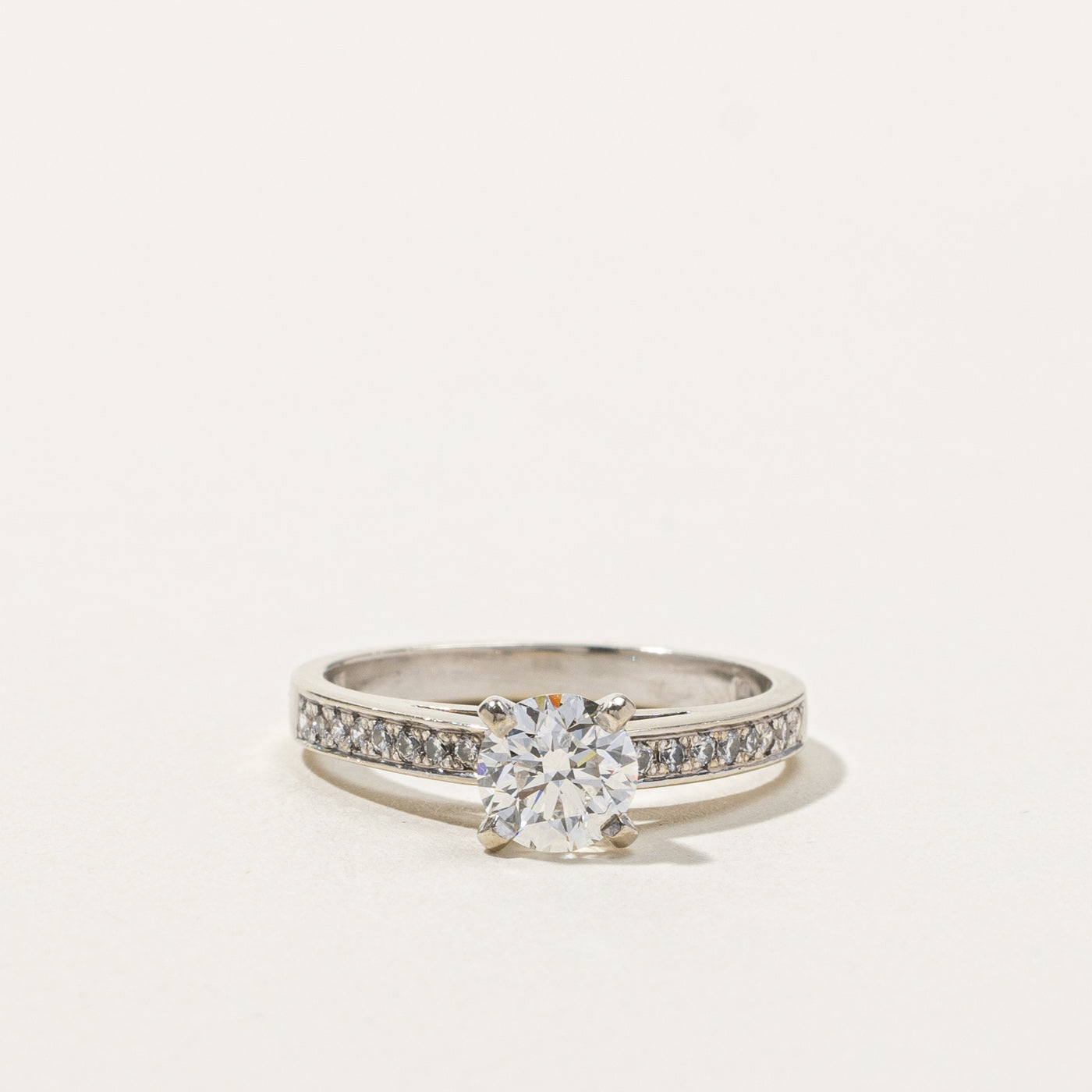 Solitaire with Accents Diamond Ring | 1.03ctw SI1 F | SZ 7 |