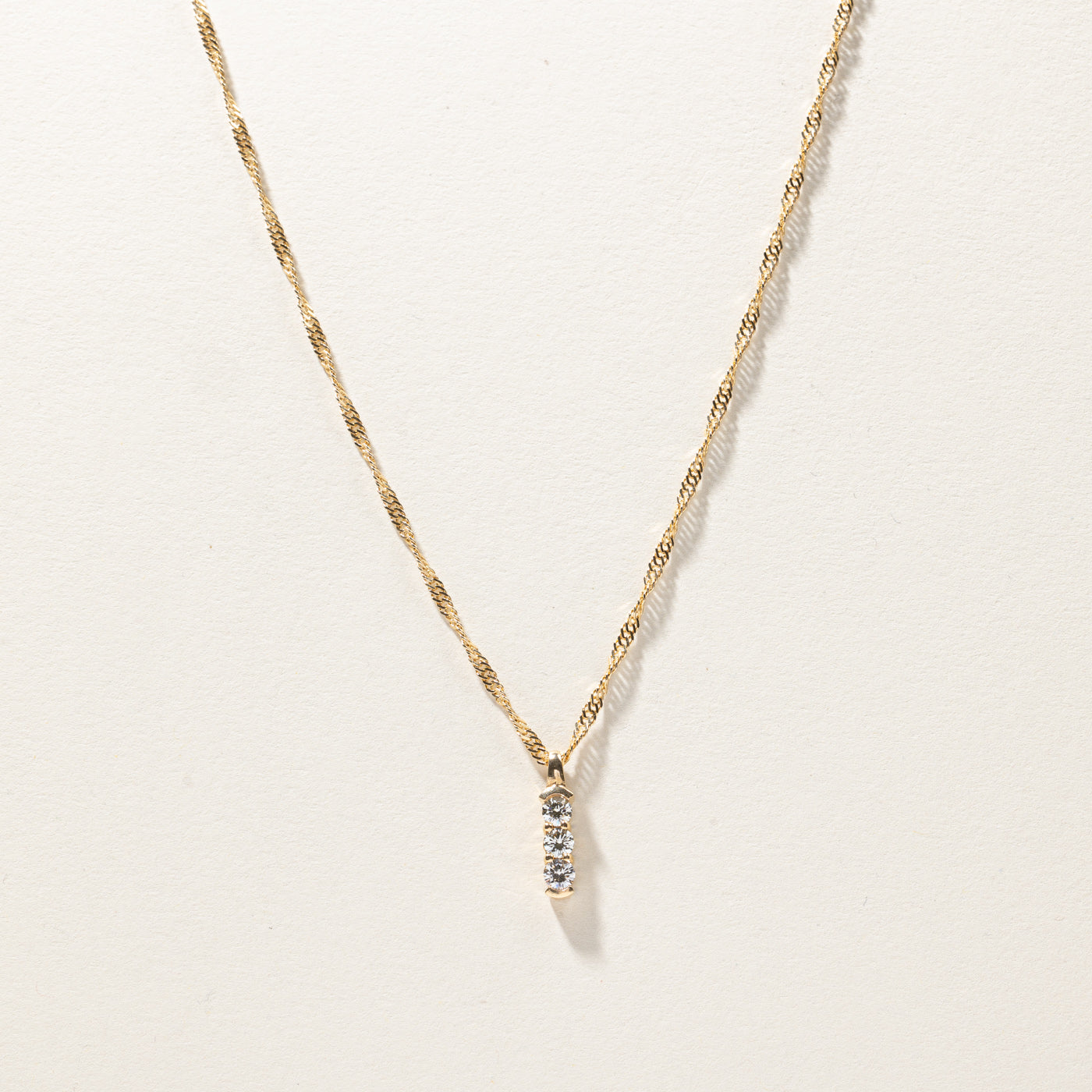 Three Stone Diamond Pendant Necklace | 0.70ctw | 18"|