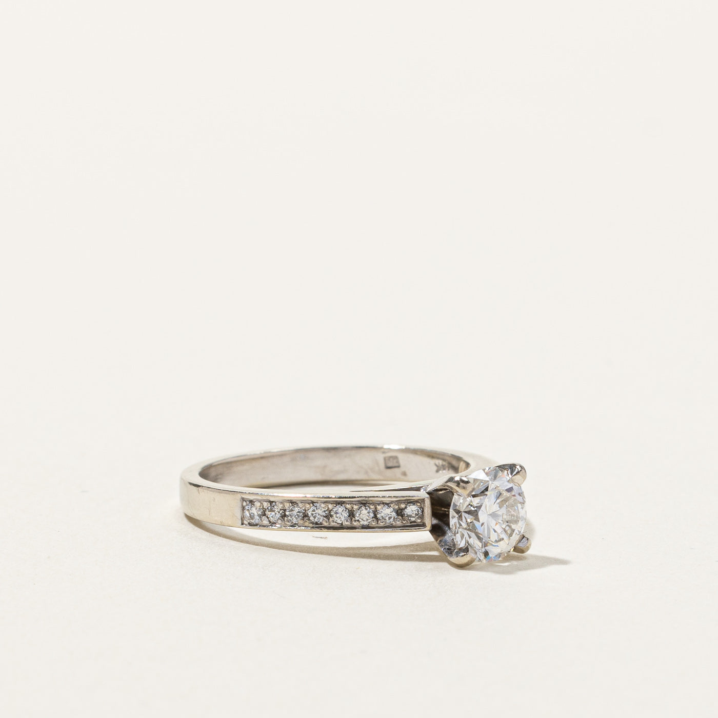 Solitaire with Accents Diamond Ring | 1.03ctw SI1 F | SZ 7 |