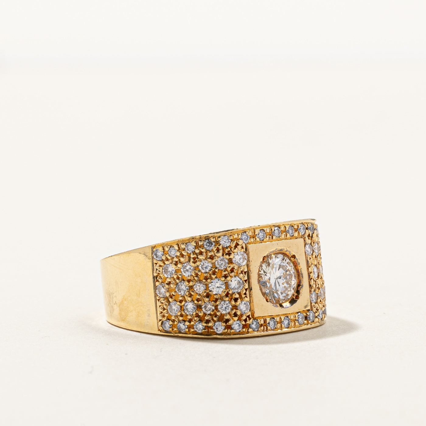 Diamond Grid Accented Band | 1.35ctw | SZ 9.75 |