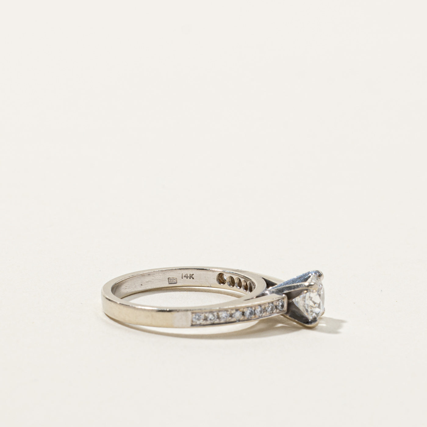 Solitaire with Accents Diamond Ring | 1.03ctw SI1 F | SZ 7 |