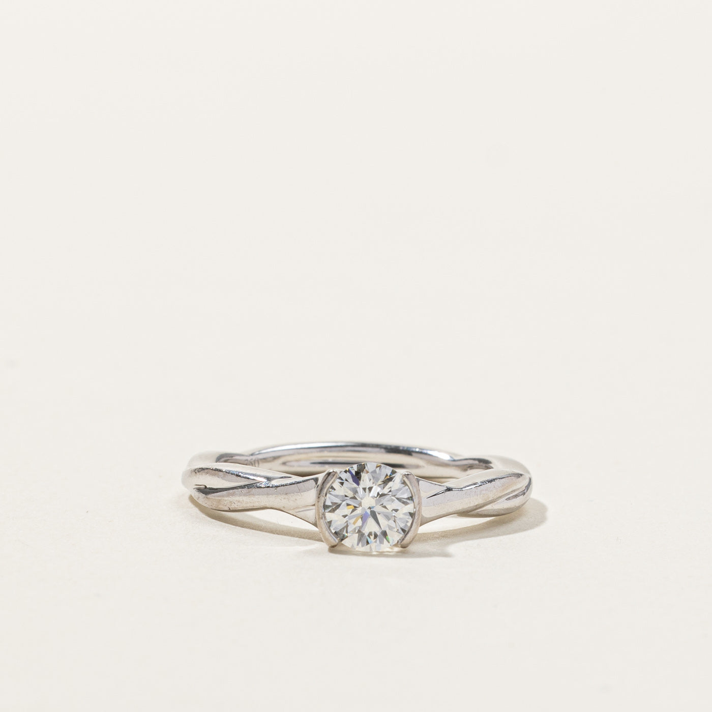 Semi Bezel Solitaire Diamond Ring | 0.57ct VS1/VS2 I/J | SZ 6.75 |
