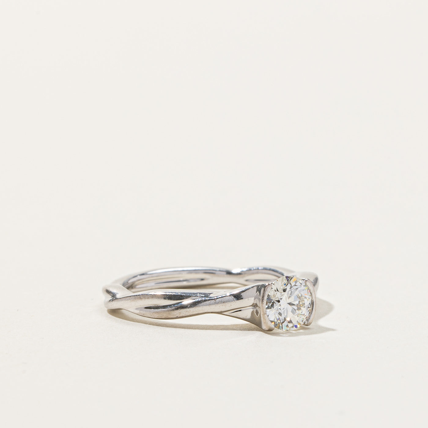Semi Bezel Solitaire Diamond Ring | 0.57ct VS1/VS2 I/J | SZ 6.75 |