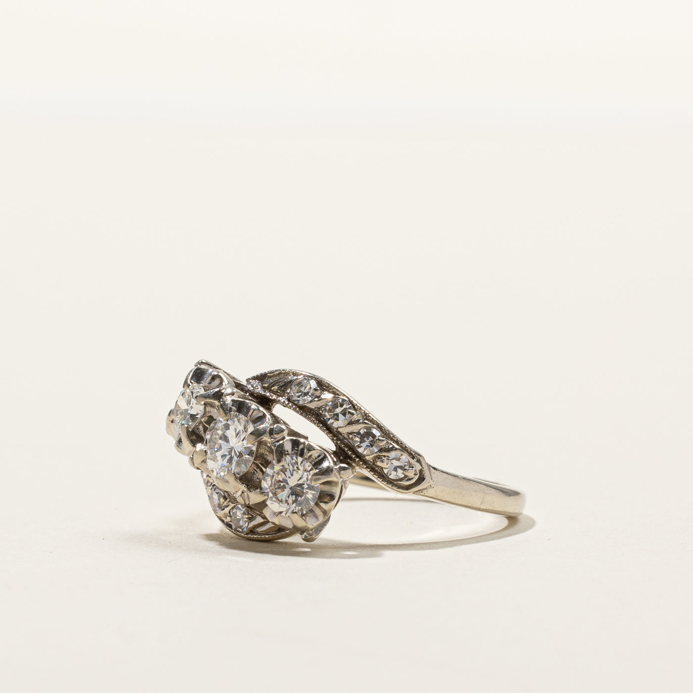 Bypass Cluster Diamond Ring | 0.79ctw | SZ 7.25 |