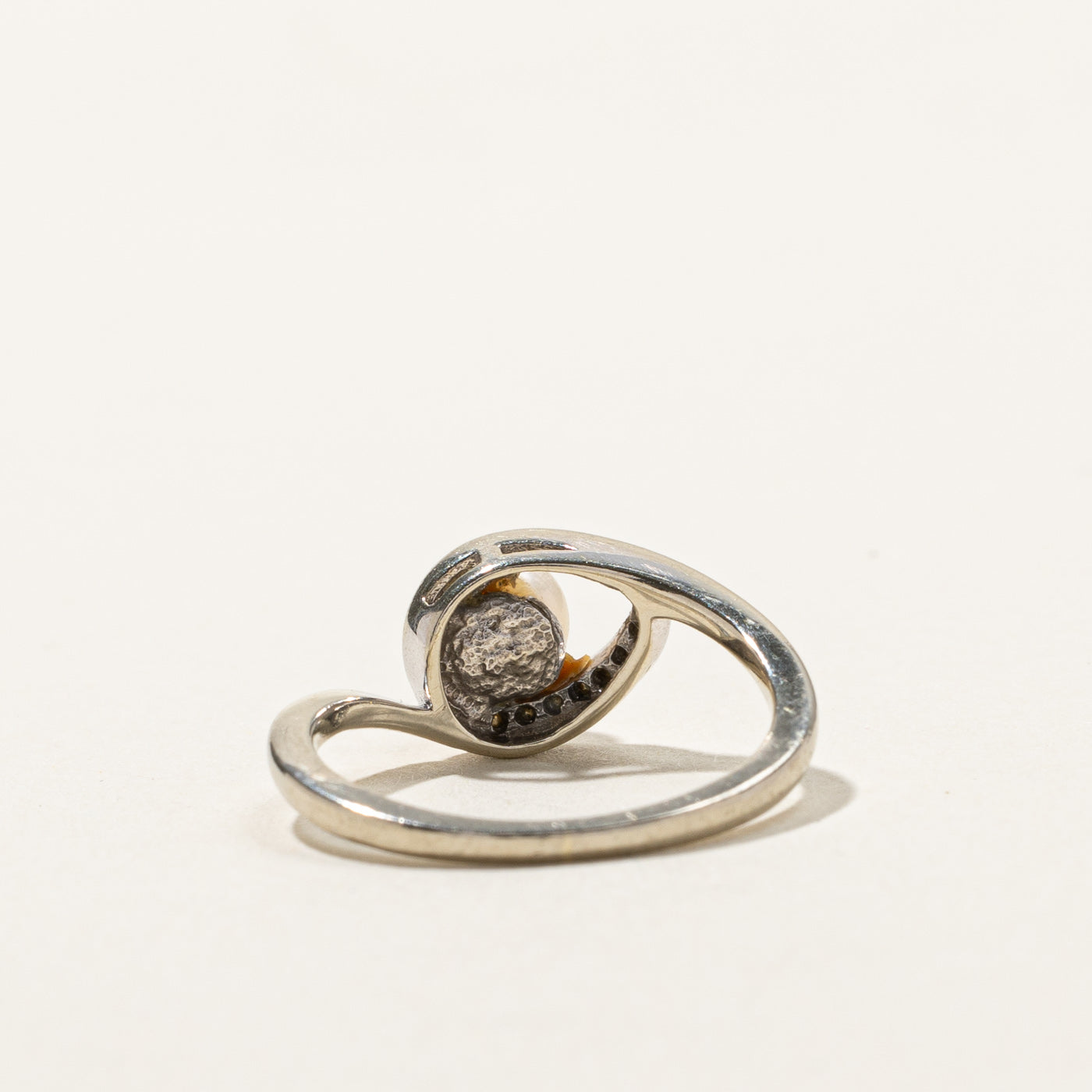 Bypass Pearl & Diamond Ring | 0.03ctw | SZ 4.5 |