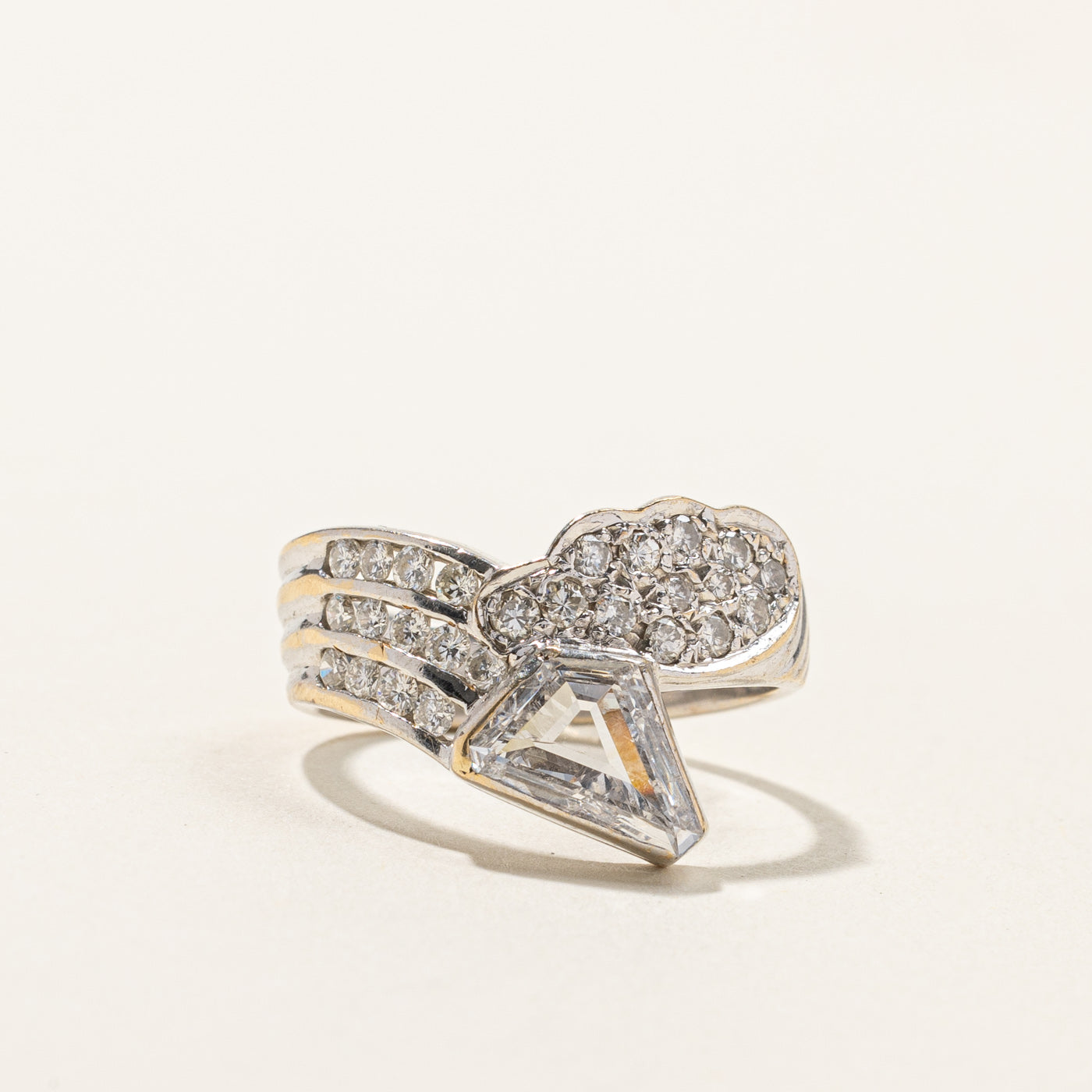 Modified Cut Diamond Bypass Ring | 0.75ctw | SZ 5.5 |