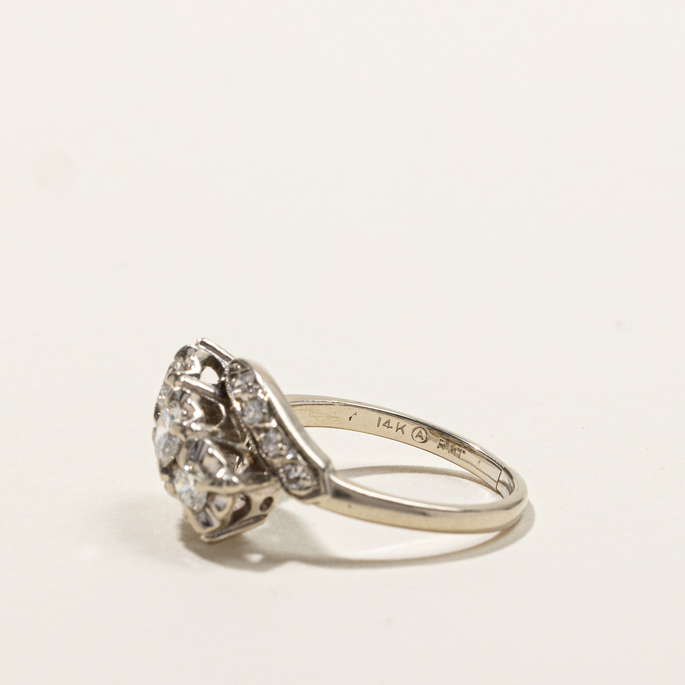 Bypass Cluster Diamond Ring | 0.79ctw | SZ 7.25 |