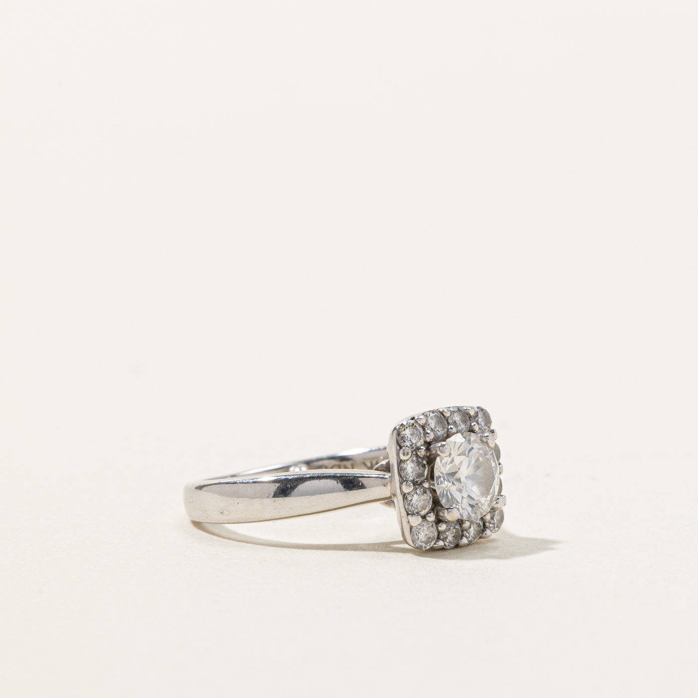 Halo Diamond Engagement Ring | 1.09ctw I1 G | SZ 3.75 |