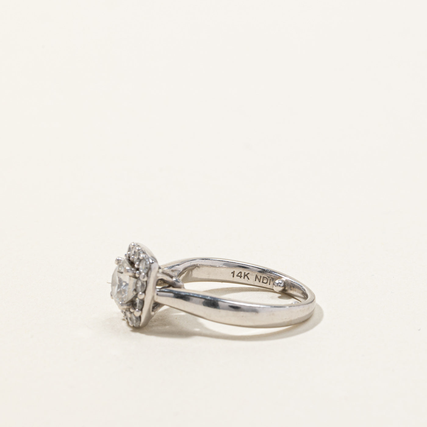 Halo Diamond Engagement Ring | 1.09ctw I1 G | SZ 3.75 |