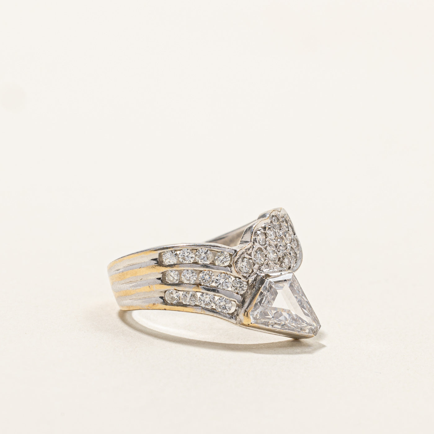 Modified Cut Diamond Bypass Ring | 0.75ctw | SZ 5.5 |