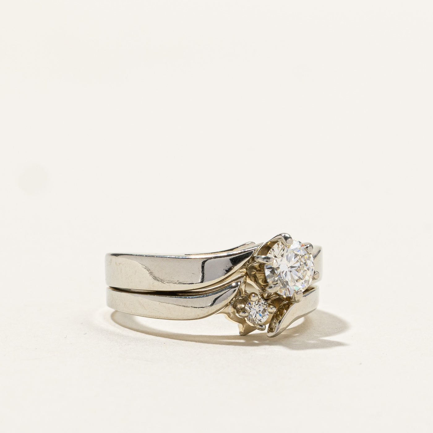 Diamond Soldered Wedding Ring Set | 0.52ctw | SZ 5.5 |