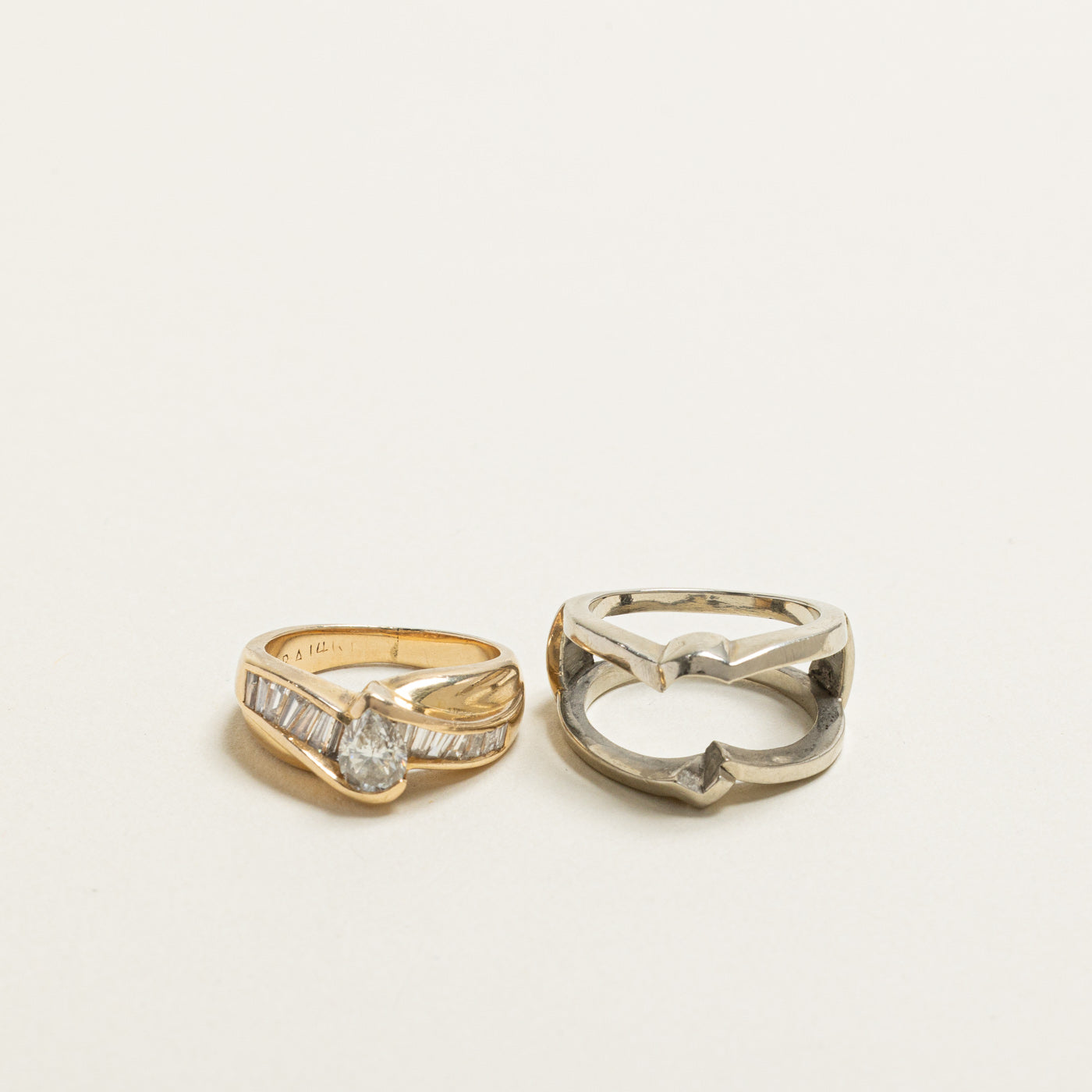 Channel Diamond Engagement Ring Set | 0.81ctw SI1 G | SZ 4.25 |