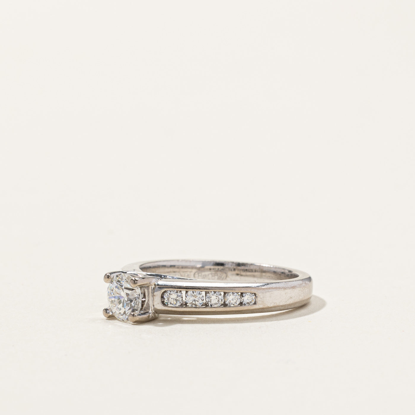 Solitaire with Accents Diamond Ring | 0.75ctw VS2 F | SZ 6.75 |
