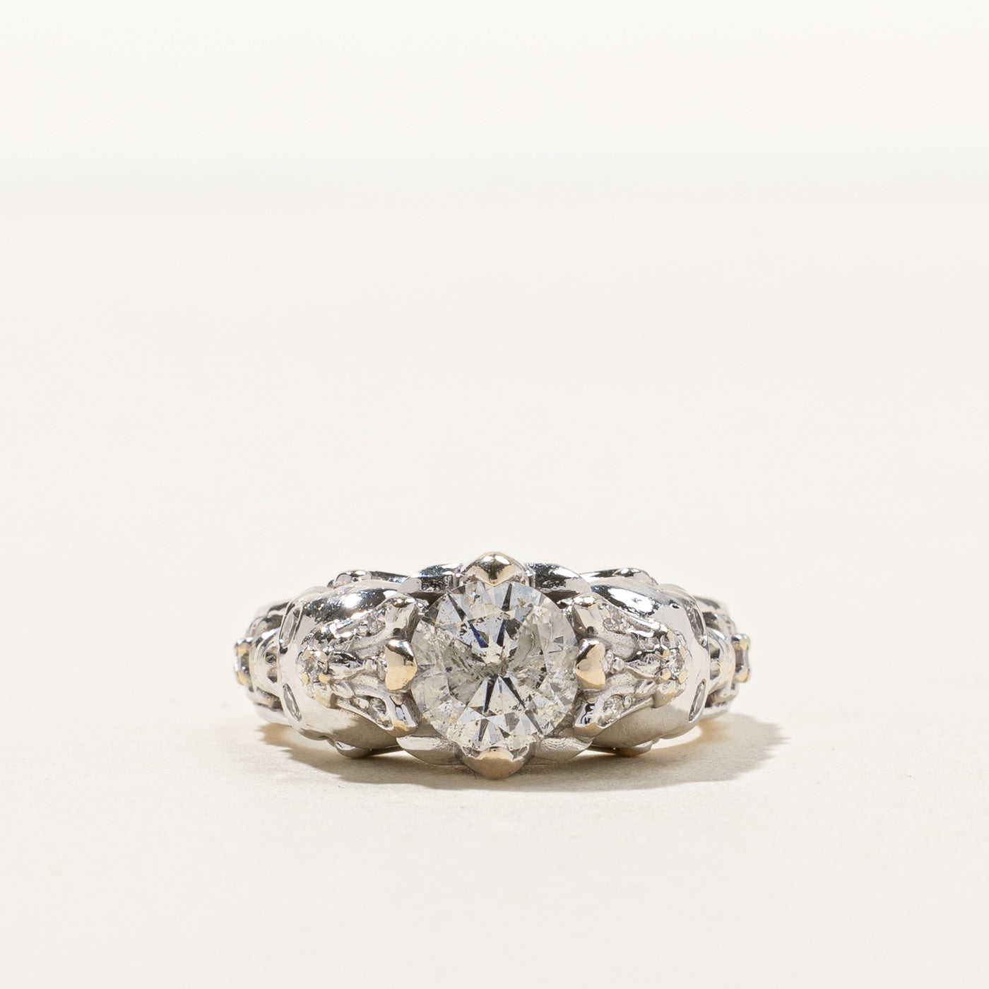 Bague tête de mort en diamant | 1,38 ct SI2 F | Taille 5,25 |