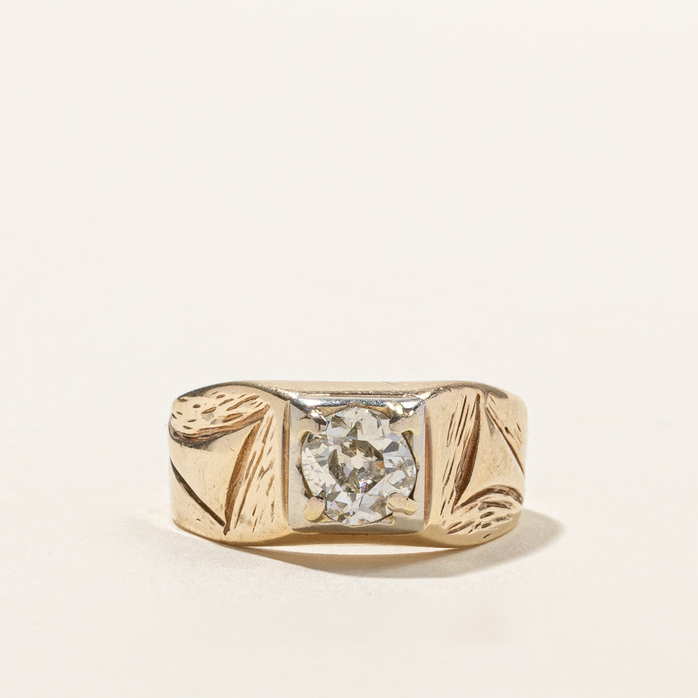 Old Mine Diamond Vintage Ring | 0.80ct I2 J | SZ 10 |