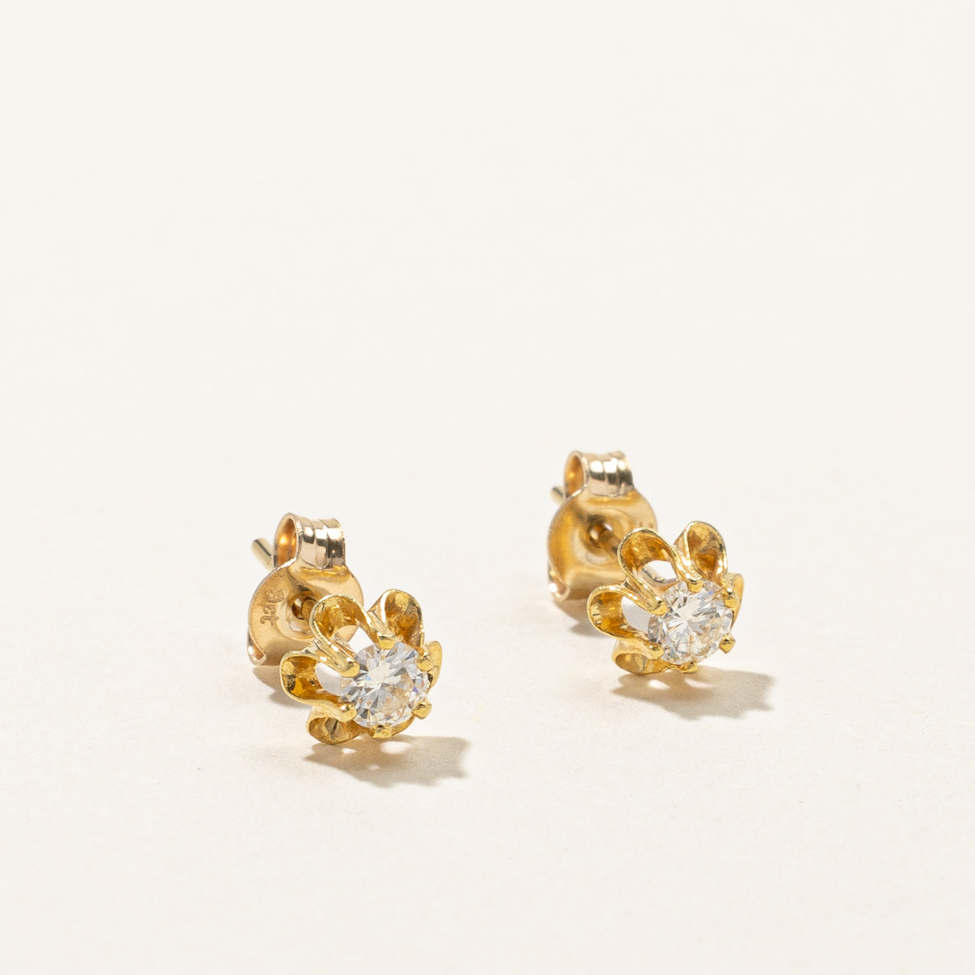 Belcher Set Diamond Stud Earrings | 0.28ctw |