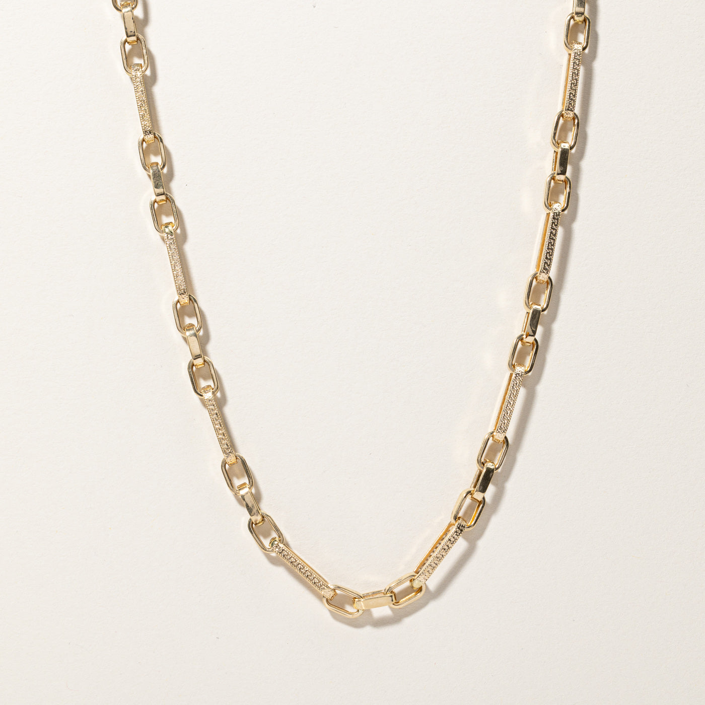 Textured Trombone Link Necklace | 20"|