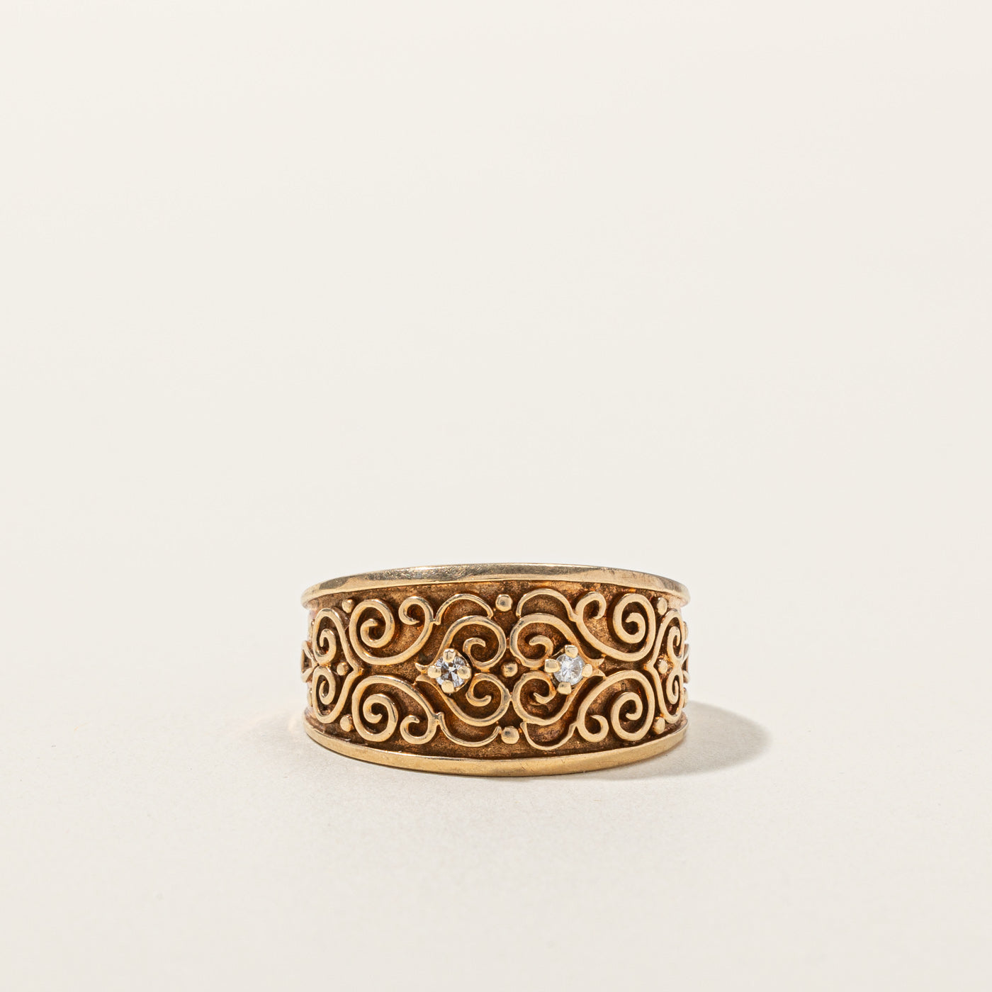 Filigree Diamond Ring | 0.06ctw | SZ 12.5 |